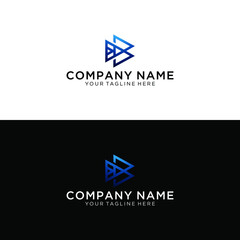 Premium B Vector Logo in two color variations. Beautiful Logotype design for luxury corporate branding. Elegant identity design in blue color.