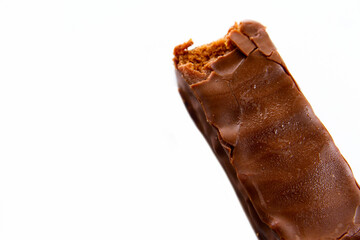 Chocolate bar on white background