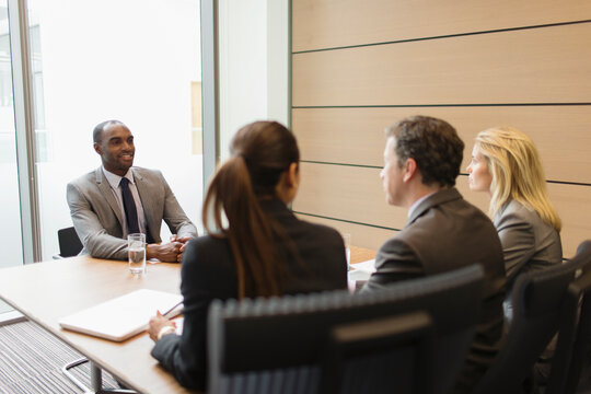 Businessman interviewing in conference room