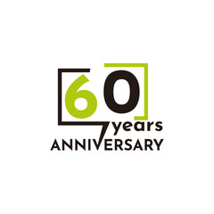 60 Years Anniversary Celebration Vector Template Design Illustration