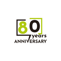 80 Years Anniversary Celebration Vector Template Design Illustration