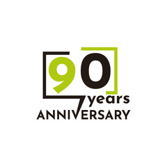 90 Years Anniversary Celebration Vector Template Design Illustration
