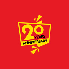 20 Years Anniversary Celebration Vector Template Design Illustration