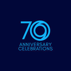 70 Years Anniversary Celebration Vector Template Design Illustration