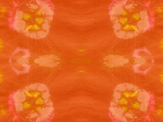 Geometric Ornament. Orange Ethnic Artwork. 