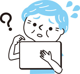 シニア女性　iPad　？