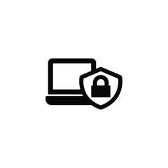 Locked computer icon vector isolated on white, logo sign and symbol.