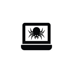 Computer virus icon vector isolated on white, logo sign and symbol.