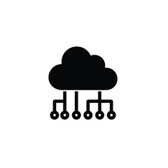 Computer cloud icon vector isolated on white, logo sign and symbol.