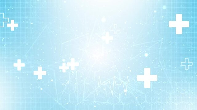 Abstract medical Loop background animation with flat icons and symbols. Idea for health care technology, innovation medicine, health, science and research healthcare technology, innovation health.