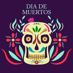 El dia de Muertos, Mexican Day of Dead vector illustrations. Cartoon dead skulls from Mexico