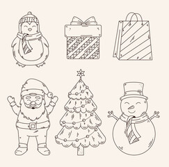 merry christmas icon set design, winter season and decoration theme Vector illustration