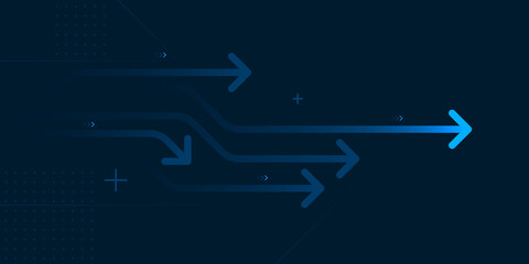 Abstract arrow direction illustration flat design copy space business leader speed gaming concept