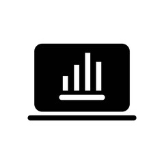 Bar graph in computer icon