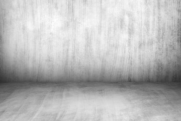 Concrete wall white color for background. Old grunge textures with scratches and cracks. White painted cement wall texture.