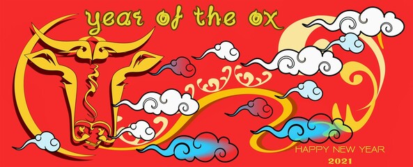 chinese new year of Ox pattern design
