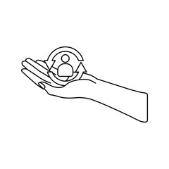 care customer icon, total inclusive service on white background