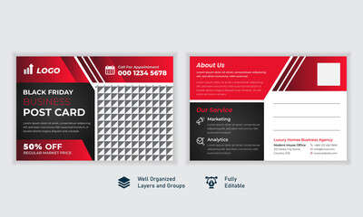 Black Friday Postcard Template