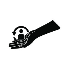 care customer icon, total inclusive service on white background