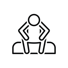 Black line icon for alone