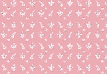 vector seamless pattern with pink floral decoration