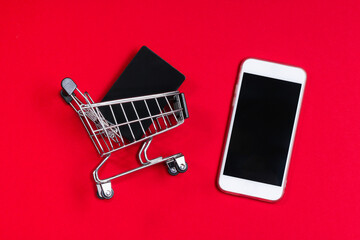 Black Friday shopping sale concept with red and black color.