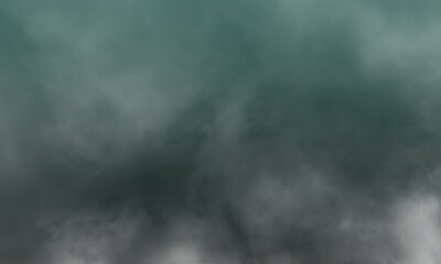 Abstract white smoke on dark green color background