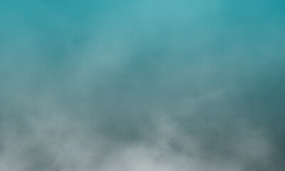 Abstract white smoke on peacock green color background