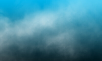 Abstract white smoke on cerulean blue color background