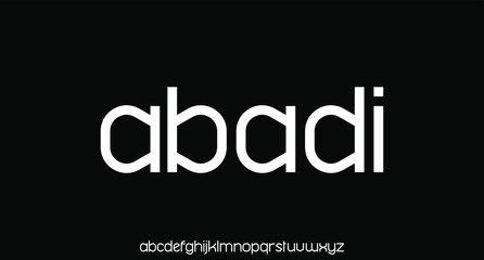 modern geometric sans serif futuristic font alphabet vector set 