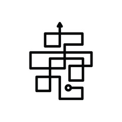 Black line icon for complicated