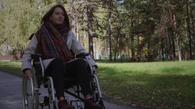 Woman in wheelchair outdoor