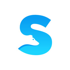 S Letter Bear Logo Design Template Inspiration, Vector.