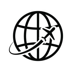 Plane track to point with dashed line way or air lines, airplane icon on white background