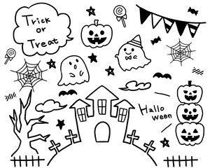 ハロウィン　halloween　イラスト　セット