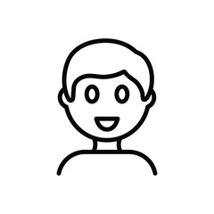 Black line icon for boy