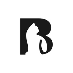 B Letter Cat Logo Design Template Inspiration, Vector.