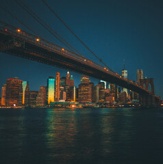 Fototapeta na wymiar city bridge and city skyline New York 