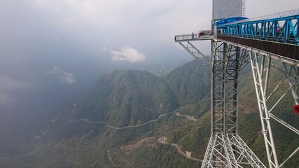 on the Rong May glass bridge (Lai Chau province, Vietnam)