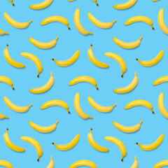 Bananas seamless pattern. pop art bananas pattern. Tropical abstract background with banana. Colorful fruit pattern of yellow banana