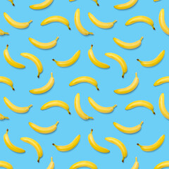 Bananas seamless pattern. pop art bananas pattern. Tropical abstract background with banana. Colorful fruit pattern of yellow banana