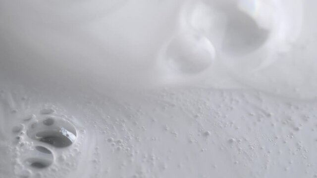 White Gel Fluid With Abstract Bubbles - macro