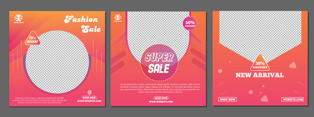 Social media post template for fashion sale promotion .