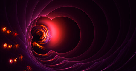 3D rendering abstract multicolor fractal light background