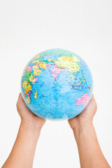 globe in hands