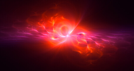 3D rendering abstract multicolor fractal light background