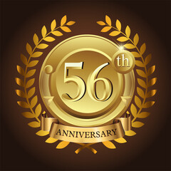56th golden anniversary wreath ribbon logo