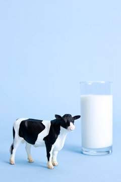 glass of milk and animal shape, cow