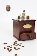 coffee mill and coffee beans