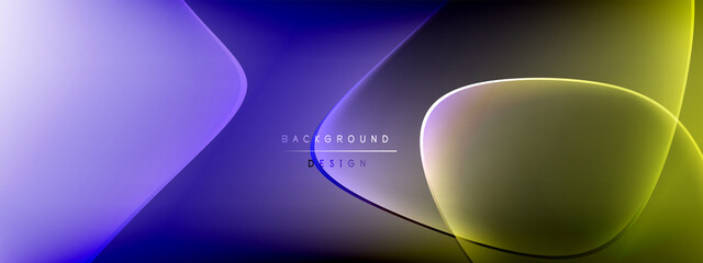 Vector abstract background - liquid bubble shapes on fluid gradient with shadows and light effects. Shiny design template for text